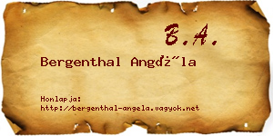 Bergenthal Angéla névjegykártya